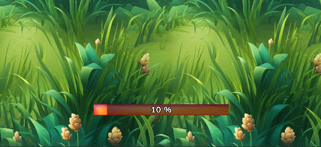 The transition ending with moving images that overlap the screen