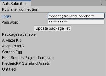 Auto Submitter step 1: log in with password and display packages