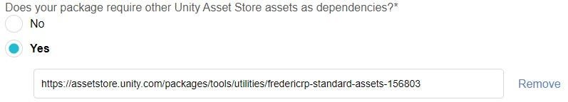 Unity Asset Store dependencies